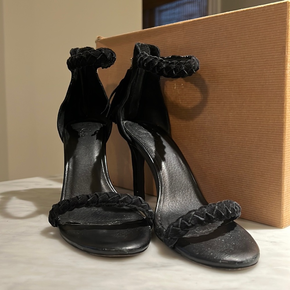 Joie Suede braided strap heel